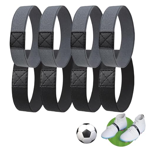 Aatpuss 5 Paar Schnürsenkel Halter Fussball, Gummi Schnürsenkel, Fixierband Kinder, Für Fußballschuhe Reißfester, Verschluss Für Hoher Absatz, Erwachsene Und Kinder Geeignet, Schwarz, 10 Stück von Aatpuss