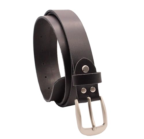 Ab-BELT & BAG 3cm Schwarzer Herren/Damen Gürtel Voll ledergürtel Rindlleder echt Leder 3SS-01 von Ab-BELT & BAG