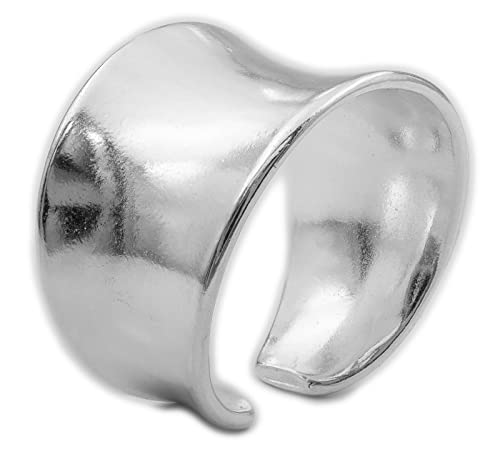 AbaSchmuck Silberring Silber 925 Ring Verstellbar Offen R0751 massiv breit glatt von AbaSchmuck