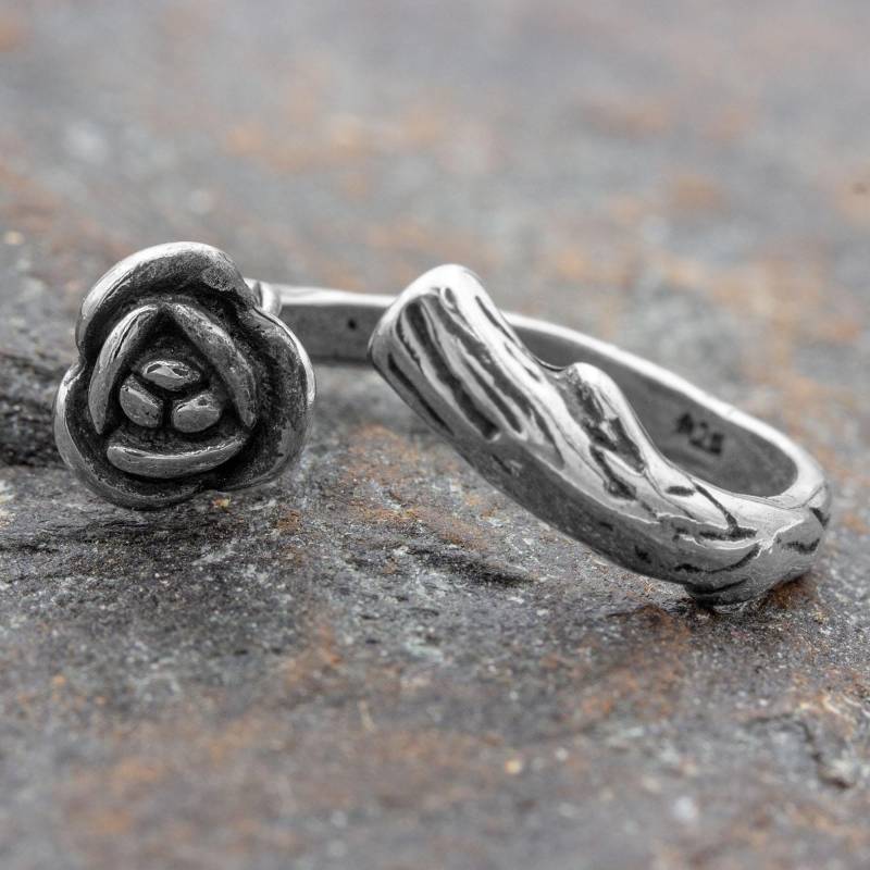 Silberring Silber 925 Ring Verstellbar Offen R01008 von AbaSchmuck