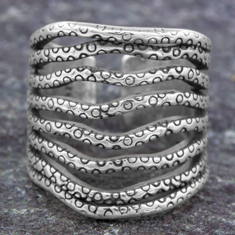 Silberring Silber 925 Ring Verstellbar Offen R0956 von AbaSchmuck