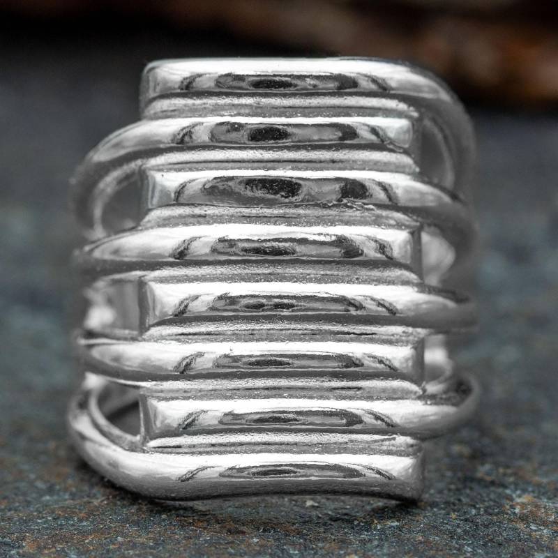 Silberring Silber 925 Ring Verstellbar Offen R0979 von AbaSchmuck