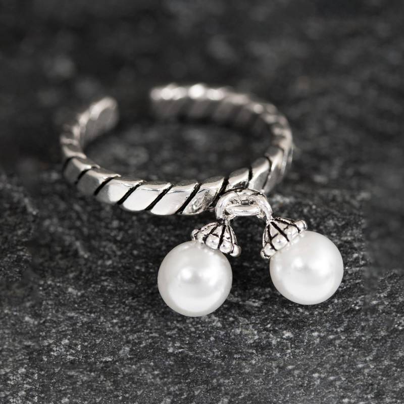 Verstellbarer Ring Silber 925 Offen Bandring Damen Mit Perlen Handgefertigt Eleganter Schmuck Geschenk Verstellbar Bis Größe 56 Verstellbarer Ring Silber 925 Offen Bandring Damen Mit Perlen Handgefertigt Eleganter Schmuck Geschenk Verstellbar Bis Größe 56 von AbaSchmuck