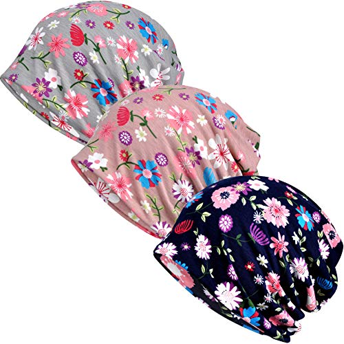 Damen Sommer Beanie für Männer Hut Boho Hüte Erwachsene Zwergmützen Chemo Mütze Krebs Kopfbedeckung Caps Baggy Skull Schlafmütze Nachtmütze, C-1414 Pack, Einheitsgröße von Ababalaya