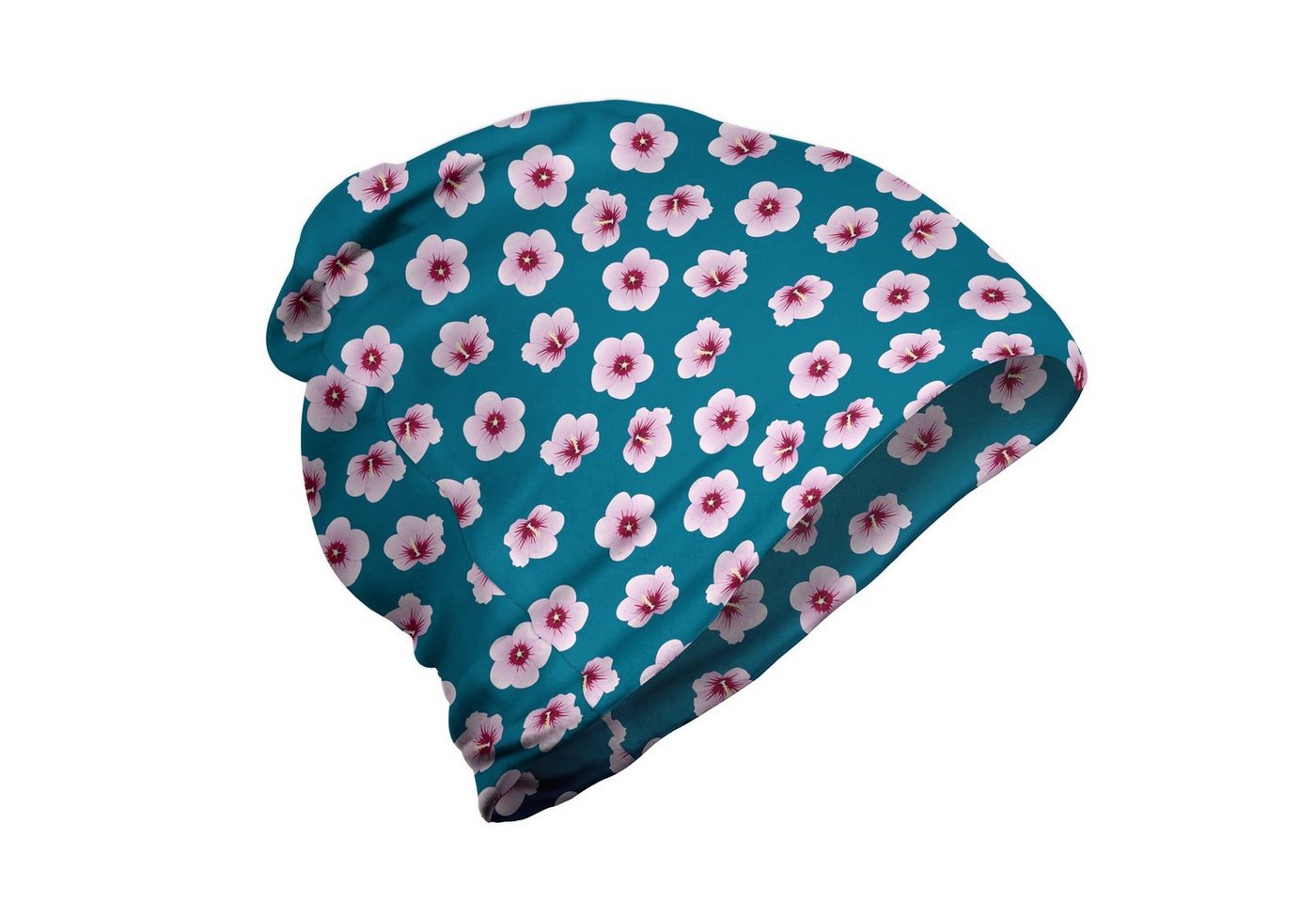 Abakuhaus Beanie Wandern im Freien Blau Und Pink Hibiscus Petals von Abakuhaus