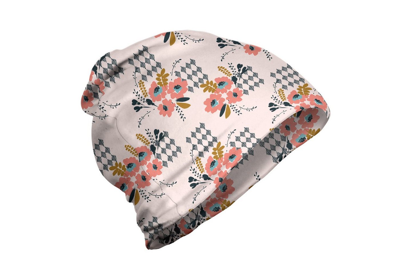 Abakuhaus Beanie Wandern im Freien Blumen Aquarell Vintage Blumen von Abakuhaus