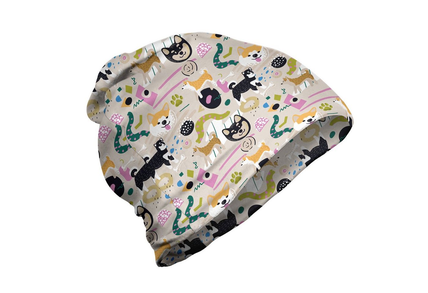 Abakuhaus Beanie Wandern im Freien Kindergarten Funny Animal Hunde Doodle von Abakuhaus