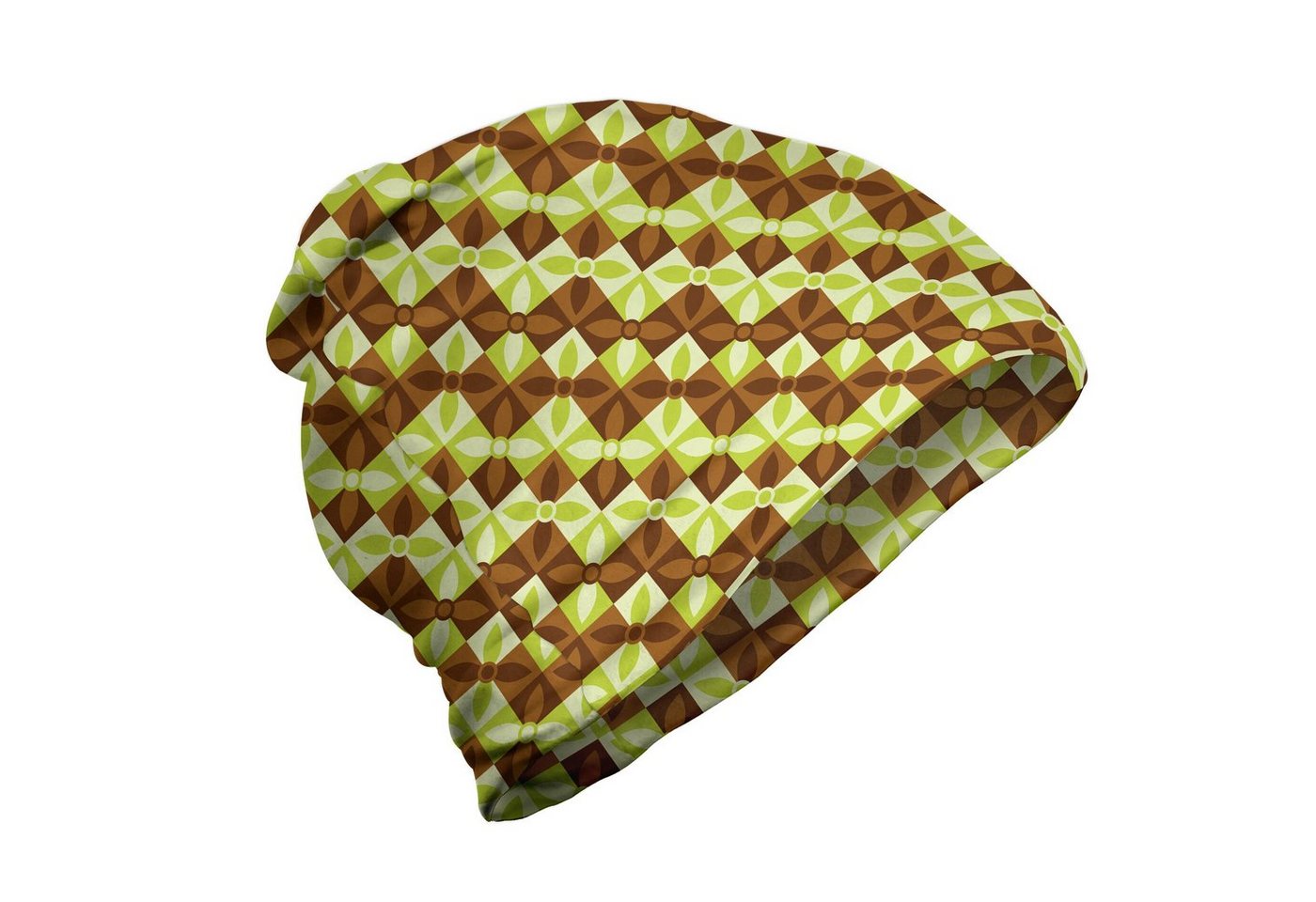 Abakuhaus Beanie Wandern im Freien Retro Bicolor Geometric Blossoms von Abakuhaus