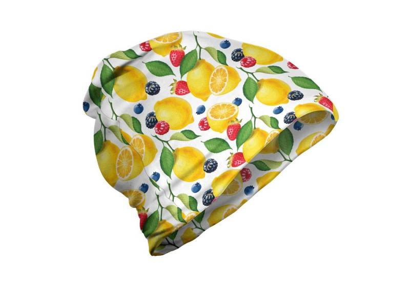 Abakuhaus Beanie Wandern im Freien Sommer Zitrone und Beeren Muster von Abakuhaus