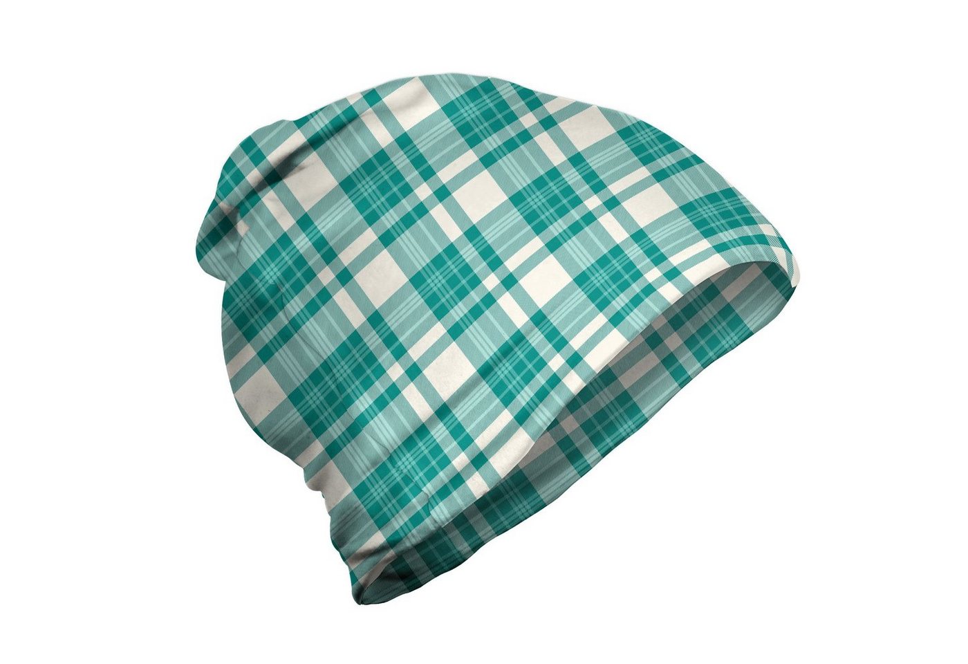 Abakuhaus Beanie Wandern im Freien Teal Streifen Plaid Inspired-Layout von Abakuhaus