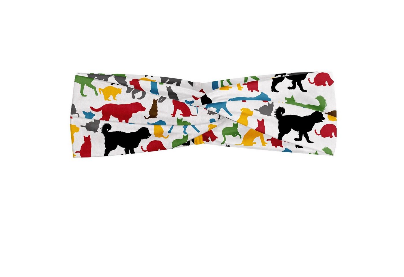 Abakuhaus Stirnband Elastisch und Angenehme alltags accessories Katzen Bunte Katzen und Hunde von Abakuhaus