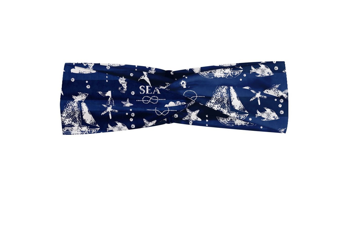 Abakuhaus Stirnband Elastisch und Angenehme alltags accessories Navy blau Grunge Anchor Schiff von Abakuhaus