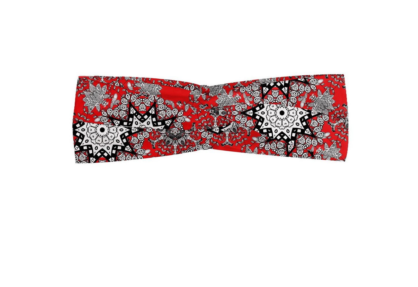 Abakuhaus Stirnband Elastisch und Angenehme alltags accessories Red Mandala Blumenstrudel von Abakuhaus