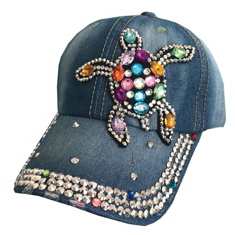 Kristall Meeresschildkröte Denim Hut | Schmuck Baseball-Hut Strand von AbamaGirl