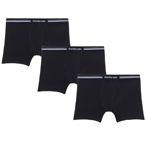 ABANDERADO Herren Pack De 3 Boxers Con Cinturilla Extra Suave Boxershorts, Schwarz, Medium von Abanderado
