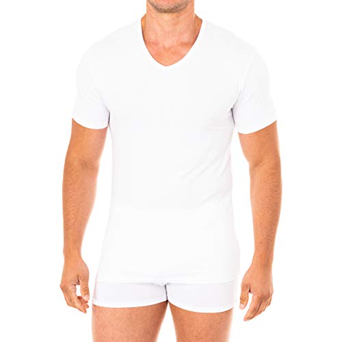 abanderado Herren Camiseta Sport Manga Corta Suavidad Real Algodón Peinado T-Shirt, Weiß (Blanco 001), XX-Large (Herstellergröße: XXL/60) von Abanderado