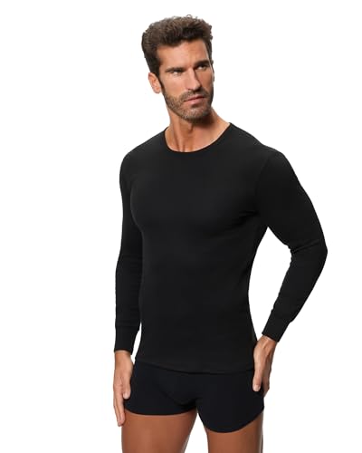 Abanderado Herren Línea Térmico Algodón de Invierno Manga Larga Thermo-Langarmshirt aus Baumwolle, Schwarz, Estándar von Abanderado