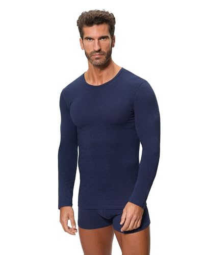Abanderado Herren Línea Térmico Termaltech Manga Larga Langärmliges T-Shirt mit Rundhalsausschnitt, blau, Estándar von Abanderado