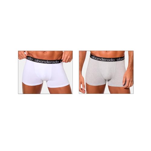 Abanderado Herren Pack Bóxer algodón elástico Boxershorts, Blanco Gris Vigoré, von Abanderado