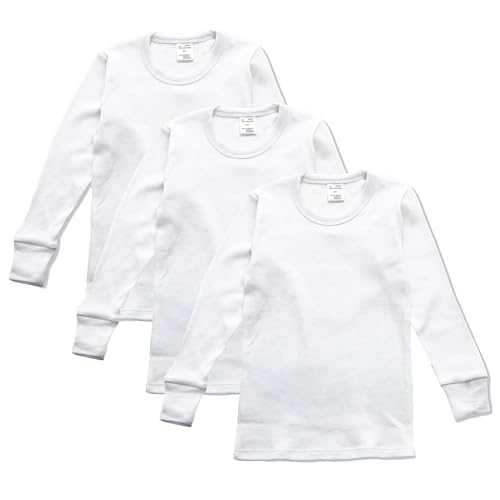 Abanderado Jungen Bundle Kinder Langarmshirt, weiß, 10 Jahre (3er Pack) von Abanderado