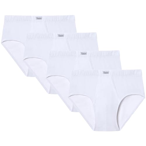 abanderado Herren Lote X4 Slip Abierto De Algodón Unterkleid, Weiß (Blanco 001), Large (Herstellergröße: 52) (4er Pack) von Abanderado
