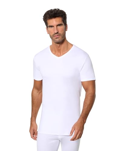 abanderado Herren Termal Algodón Invierno Cuello Uve Thermounterwäsche-Oberteile, Weiß (Blanco 001), X-Large (Herstellergröße: XL/56) von Abanderado