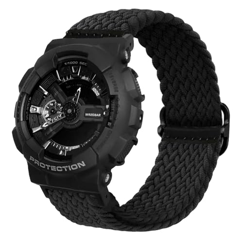 Abanen Dehnbares Solo Loop Uhrenarmband für Casio G-SHOCK DW-5600/8900, weiches, elastisches, verstellbares, geflochtenes Armband mit verstellbarer Schnalle für Casio GA-100/GW-B5600/GB-5600/GW-6900 von Abanen