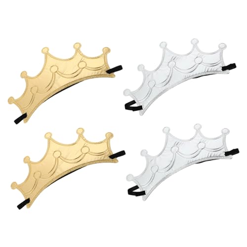 4 Stück Prinzessin Prinz Krone Haar Haarklemmen Haarband Haarklammer Dekoration Kinderkronenstütze Stirnband Mit Krone Für Geburtstagskrone Requisite Stoff Abaodam von Abaodam