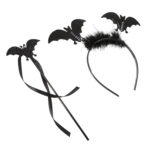 Abaodam 1 Satz Halloween-dekor Fledermaus Zubehör Halloween Headband Teufel Kostüm Halloween-kostümzubehör Halloween-zauberstab Fledermauskostüm Damen Fräulein Cosplay Stirnband Stoff von Abaodam