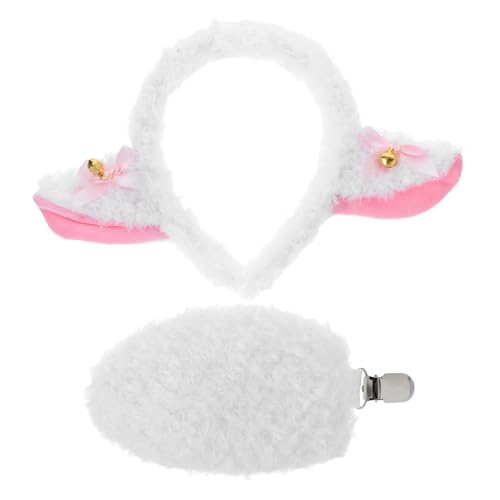 Abaodam Junge Mädchen Lamm Kostüm Mit Stirnband Und Für Halloween Cosplay Party Weiche Tier Anzieh Requisiten Süßes Lamm Zubehör von Abaodam