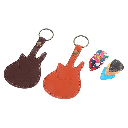 Abaodam 1 Satz Gitarrentasche Gitarrenplektrenhalter Schlüsselanhänger Tasche Für Bass-Picks Gitarren-schlüsselanhänger Tote-Organizer Basspickel Lieferungen Elektrische Akustikgitarre Pu von Abaodam