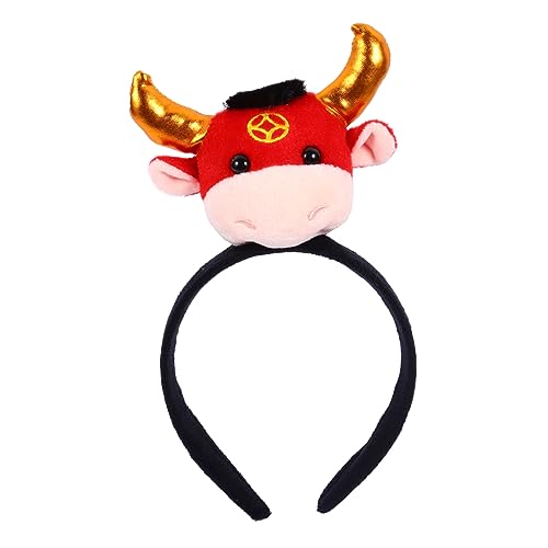 Abaodam 1 Stk Jahr Des Ochsen-cartoon-stirnbandes Stier Stirnband Tier-dschungel-stirnbänder Silvester Stirnband Plüsch-tier-stirnband Neu Aniaml Süßigkeitentasche Super Süße Stoff Mädchen von Abaodam