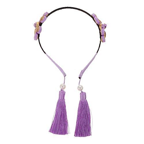 Abaodam 1stk Stirnband Im Ethno-stil Haarnadel Mit Chinesischer Quaste Haarband-party Schleife Kopfbedeckung Weihnachtsschleifen Kopfschmuck Geschenk Kopf Kette Kleine Violett Winter Stoff von Abaodam