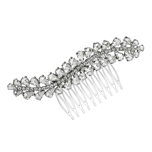 Abaodam 1 Stk Kamm Hochzeit Perle Haarnadel Hochzeit Strass Kopfschmuck Hochzeit Kristall Haarspange Haarspangen Mit Strass-blättern Elegante Kopfbedeckung Legierung Süss Braut Stirnband von Abaodam