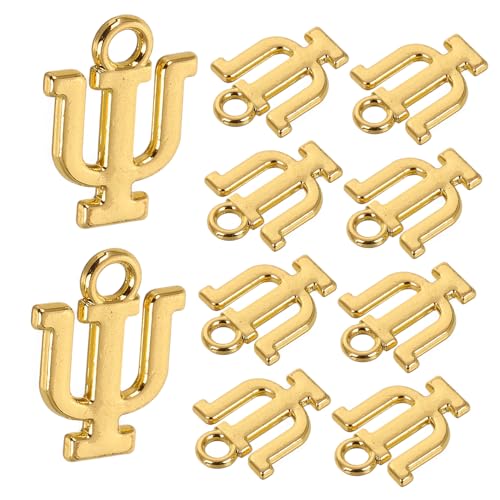 Abaodam 10 Stück Griechischer Buchstabenschmuck Buchstabenperlen Aus Metall Buchstabenanhänger Für Armbänder Alphabet-zauber Dauerhafte Schmuckanhänger Junk-charms Golden Zinklegierung von Abaodam