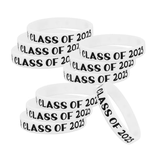 Abaodam 10 Stück Teiliges Class Of Silikonarmband Dehnbar und Bequem Abschlussfeier Armbänder für Absolventen Strapazierfähig und Vielseitig für Party und Zeremonie von Abaodam