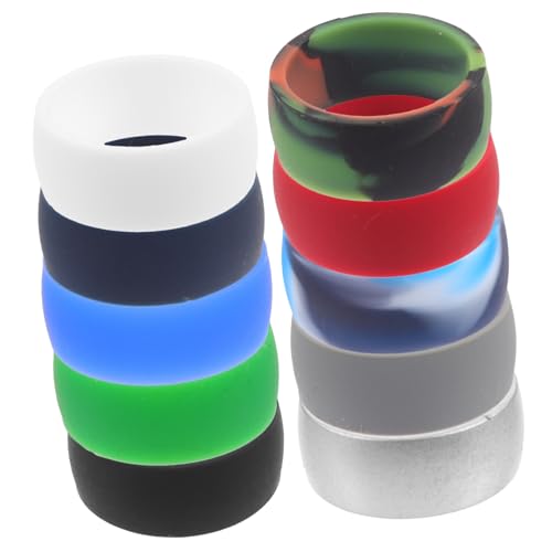 Abaodam 10 Stück Teiliges Silikon Outdoor Sport Ringe Verschleißfest Kratzfest Flexibler Finger Schmuck für Herren und Damen Atmungsaktiv Reißfest Komfortabel und Langlebig von Abaodam