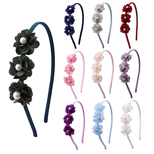 Abaodam 10PCS Stoff Blumen Haarschmuck Mit Perlen Chiffon Haarreifen Für ädchen Ideal Für Partys Und Festliche Anlässe Gemischte Styles von Abaodam