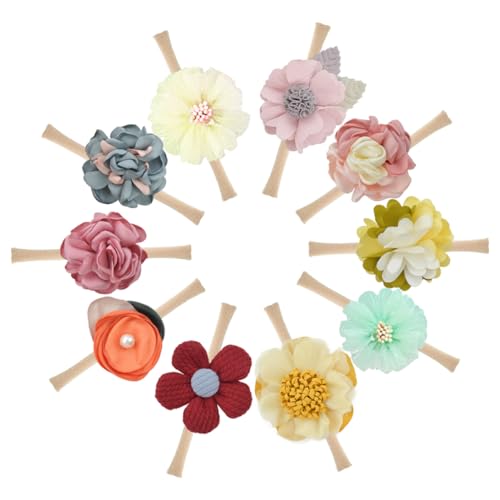 Abaodam Bandana Stirnband 10St kopfschmuck Kleinkind Kopfbedeckung Schleife Blumen Kleine Stirnband Stirnbänder Für Kinder von Abaodam