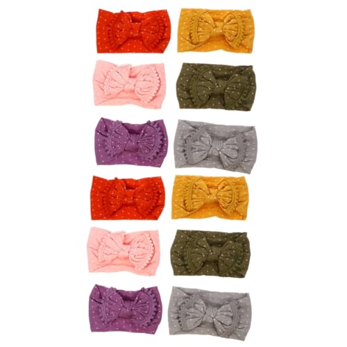 Abaodam 12 Stk Schleife Stirnband Große Schleifenstirnbänder Für Babymädchen Baby-turban Spitzenstirnband Turban Bowknot Stirnband Weiche Turban-kopftücher 0-3 Monate Gestricktes Haarband von Abaodam