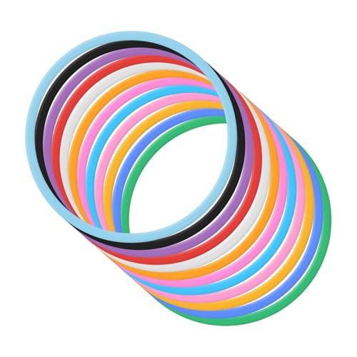 Abaodam 12 Stück Teiliges Neon Silikonarmbänder Bequeme Tragbare Farbenfrohe Handgelenkband für Frauen und Männer für Sport Reisen und Partys von Abaodam