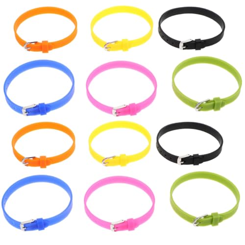 Abaodam 12 Stück Teiliges Silikonarmband für Uhren Flexible und Langlebige Armbänder in Bunten Farben Verstellbar mit Metallverschluss Geeignet für Damen und Herren Komfortables von Abaodam