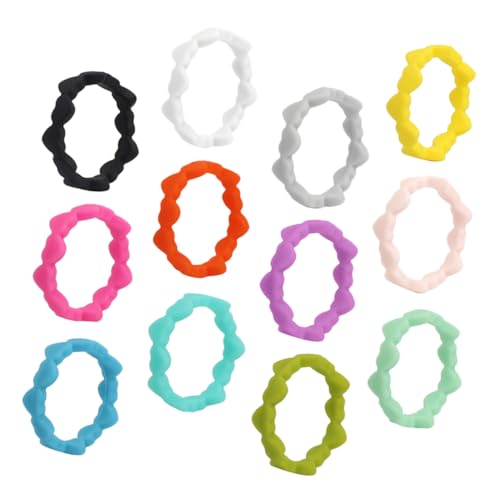 Abaodam 12 Stück Teiliges Silikonringe Damen Finger Schmuck Herzförmig Kratzfest Flexibel als Verlobungs Eheringe Sporttauglich Hautfreundlich Modische Bunte Silikonbänder von Abaodam