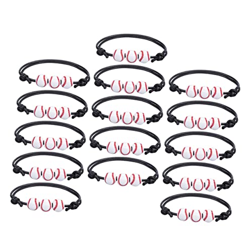 Abaodam 15stücke Baseball-armbänder Geflochten Bettelarmband Für Jungen Mädchen Sport-handgelenkkette Baseballkugelarmband Baseball-armbänder Für Alltag Party von Abaodam