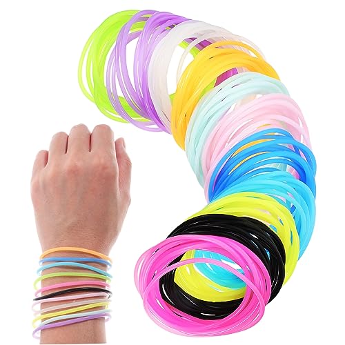 Abaodam 150 Stück Silikonarmband uhrenarmbänder Haarbänder Farbe Disco-Gel-Armbänder leuchtende Handarmbänder Silikonarmbänder für Frauen scheinen Stirnband Neonlichter Handring Kieselgel von Abaodam