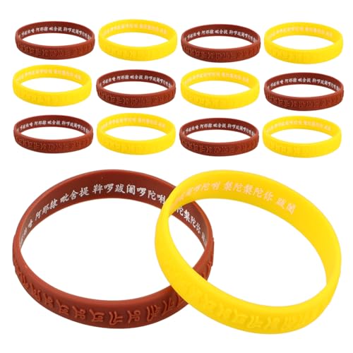 Abaodam 16 Stück Teiliges Flexibler Silikon Armbänder mit Sanskrit Elastisch und Bequem für Männer und Frauen Vielseitiges Schmuckstück für Sport Party und Alltag Langlebig und Anpassbar von Abaodam