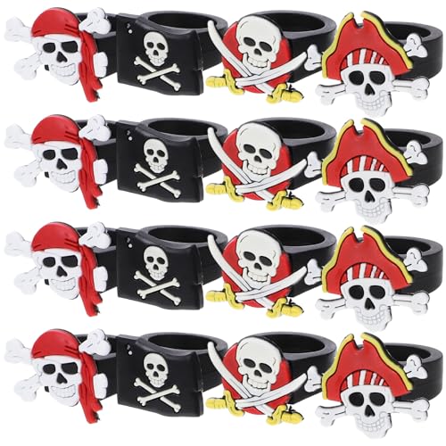 Abaodam 16st Piraten Weichgummiring Ring in Piratenform Cartoon-party-ring Piratenringe Ring Halloween-party Plastik Fledermäuse Zubehör Weiches Gummi Pvc von Abaodam
