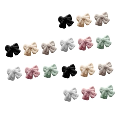 Abaodam 18 Stk Schleife Haarnadel Haarspangen mit Schleife französische Haarspange haarschmuck Haar Klammern Haarnadel mit großer Schleife Plüsch Schleife Haarspange Knopf von Abaodam