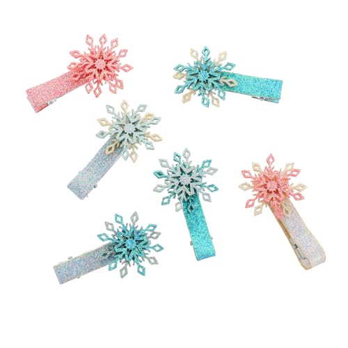 Abaodam 18 Stk Schneeflocke Haarnadel Haarspangen Für Den Urlaub Haarschmuck Mit Schneeflocken Weihnachtshaarspange Haarschmuck Für Mädchen Clips Kopfbedeckung Stoff Prinzessin von Abaodam