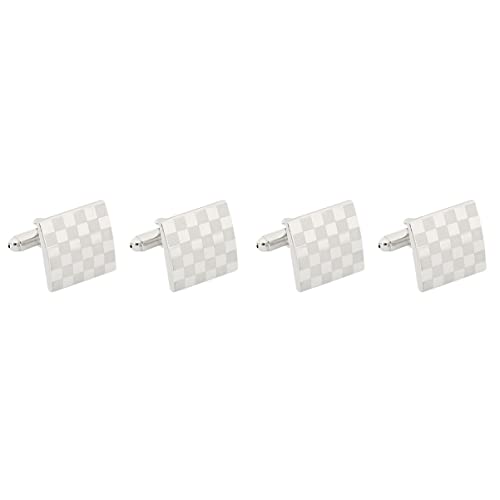Abaodam 2 Paar Quadratisch Karierte Manschettenknöpfe Für Männer Manschettenknöpfe Für Smokinghemden Manschettenknöpfe Herren Männergeschenk Klassisch Zubehör Mann Legierung von Abaodam
